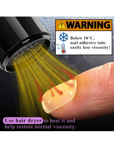 Pestañas Adhesivas para Uñas Postizas Teenitor - 600 Piezas