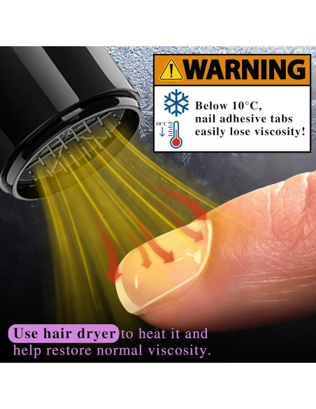 Pestañas Adhesivas para Uñas Postizas Teenitor - 600 Piezas