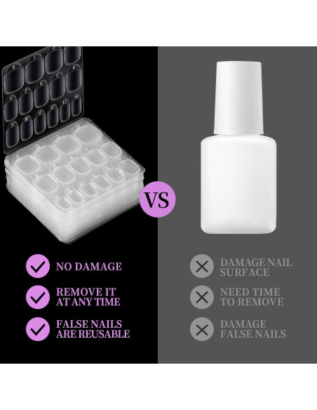 Pestañas Adhesivas para Uñas Postizas Teenitor - 600 Piezas