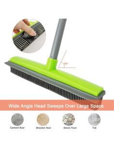 Escoba de Silicona IZSOHHOME para Pelo de Mascotas Verde 2