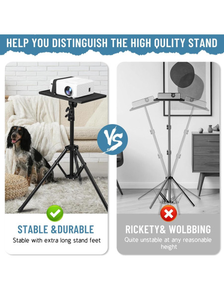 Soporte de Proyector Plegable KEJOG Altura Ajustable 55.88 a 158.12 cm