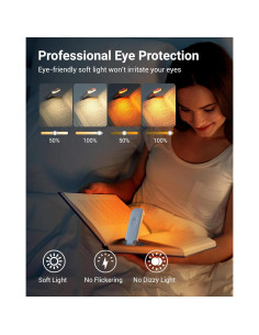 Luz de Lectura DEWENWILS Recargable LED Clip Blanco 4 Brillos 2