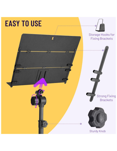 Soporte de Partituras Plegable CAHAYA CY0317 Altura Ajustable
