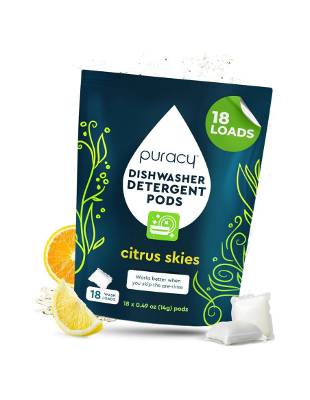 Cápsulas para Lavavajillas Puracy 18 Unidades Cielos Cítricos