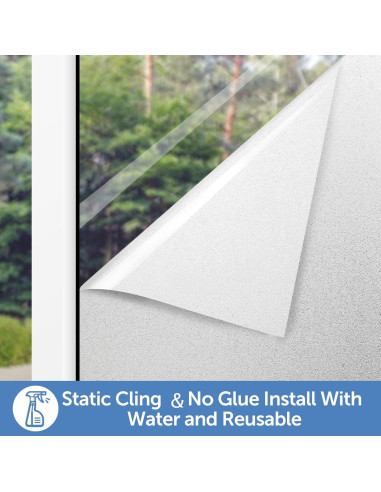 Película de Privacidad Esmerilada HIDBEA 44x200 cm Sin Adhesivo