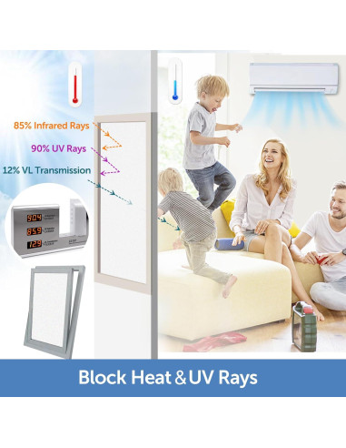 Película de Privacidad Esmerilada HIDBEA 44x200 cm Sin Adhesivo