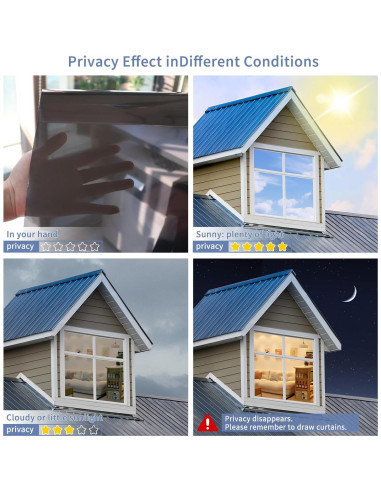 Película de Privacidad para Ventanas JAYONG 44.5x199.8cm