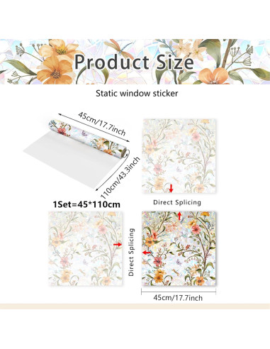 Película de Ventana de Privacidad WBQMUNY 100x40 cm Anti UV