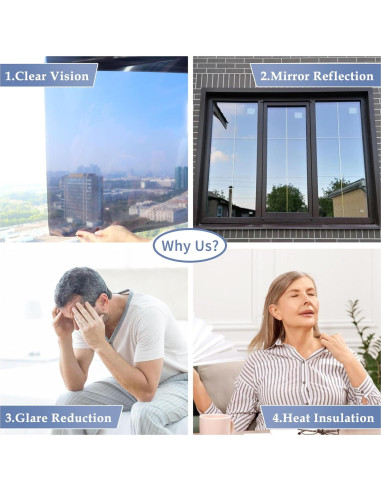 Película de Privacidad para Ventanas JAYONG 44.5x199.8cm