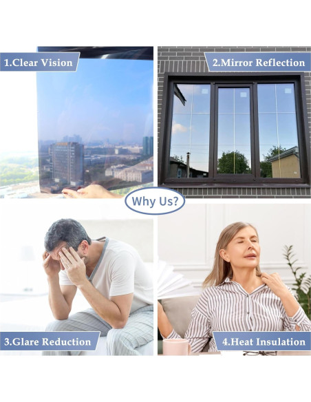 Película de Privacidad para Ventanas JAYONG 44.5x199.8cm