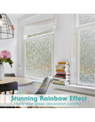 Película de Privacidad Arcoíris Divertida 30x200 cm Sin Adhesivo