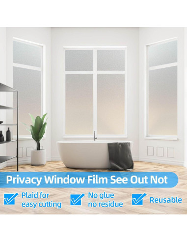 Película de Privacidad Estática COUNTEWOL 44.5x199.8cm PVC