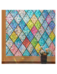 Película de Privacidad Coavas 3D Arcoíris 44.5x199.8 cm