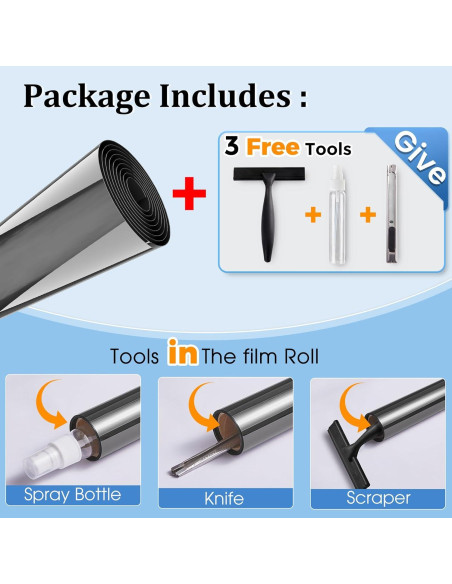 Película de Ventana Privada Coavas 44.5x199.8cm Reflectante