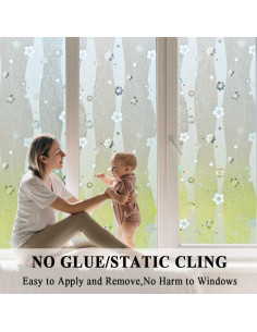 Película de Privacidad Estática Mikomer 44.5x200 cm Flores 2