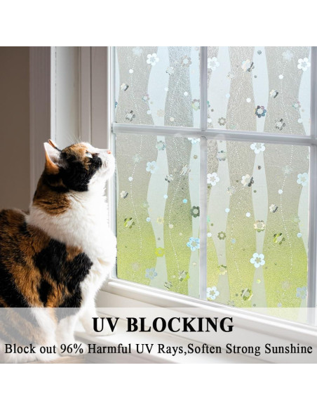 Película de Privacidad Estática Mikomer 44.5x200 cm Flores