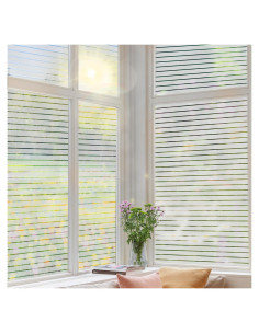 Película de Privacidad para Ventanas DULEIXUFHEE 45x200 cm Rayada