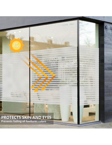 Película de Privacidad para Ventanas DULEIXUFHEE 45x200 cm Rayada