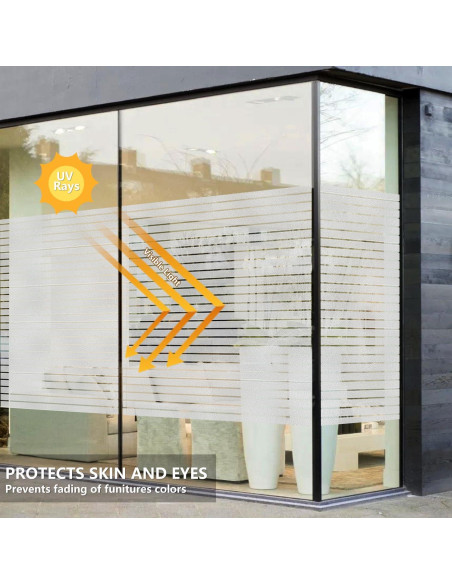 Película de Privacidad para Ventanas DULEIXUFHEE 45x200 cm Rayada