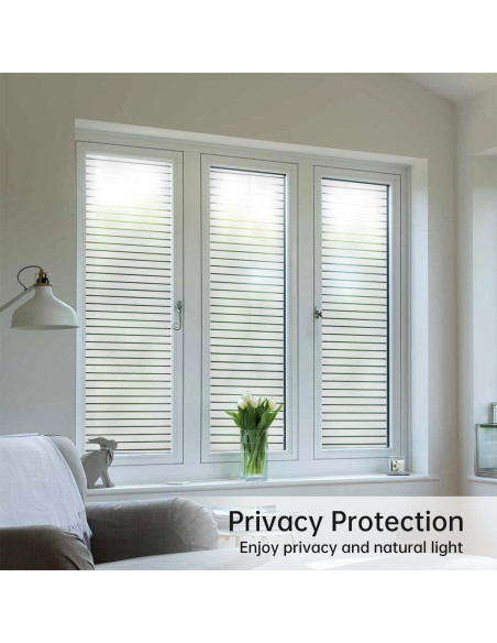 Película de Privacidad para Ventanas DULEIXUFHEE 45x200 cm Rayada