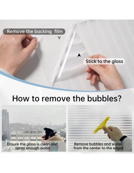 Película de Privacidad para Ventanas DULEIXUFHEE 45x200 cm Rayada