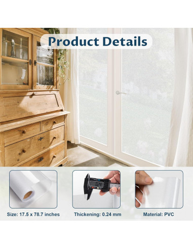 Película de Privacidad Amrules Esmerilada 44.5x199.4cm Reutilizable