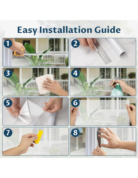 Película de Privacidad Amrules Esmerilada 44.5x199.4cm Reutilizable