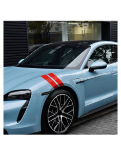 Calcomanías de Vinilo TOMALL para Coche - Rayas Rojas 2 Pares