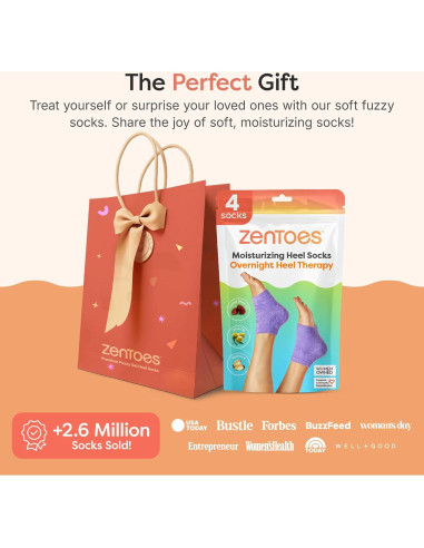 Calcetines Hidratantes ZenToes para Talones Agrietados - Regular