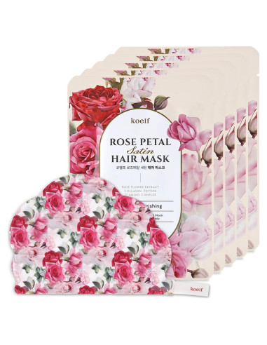 Mascarilla Capilar PETITFEE de Pétalos de Rosa 5ea - Nutritiva y Reparadora