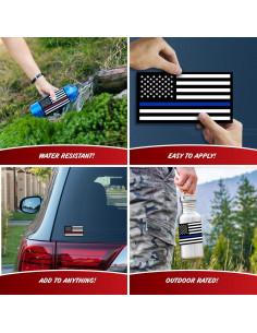 Conjunto de Calcomanías de Bandera Roja y Azul - CALCOMANÍA ESTILO DE VIDA 2