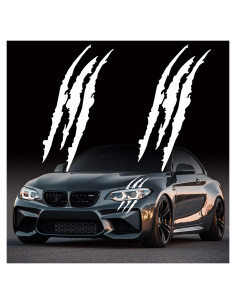 Calcomanías de Faros Marcas de Garra Plateado Reflectante 40 cm