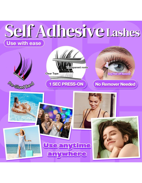 Pestañas Autoadhesivas AILAISHI 10-14mm 60pcs D Curl Fluffy