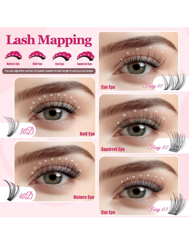 Grupos de Pestañas Wispy CCODDY 30D 40D 8-16MM Natural