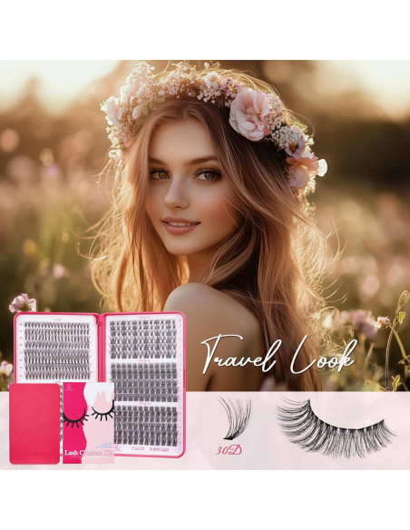 Grupos de Pestañas Wispy CCODDY 30D 40D 8-16MM Natural