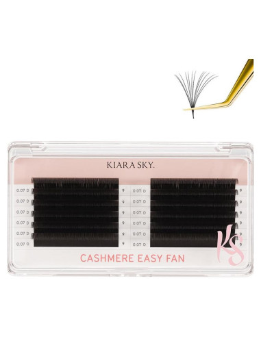 Extensiones de Pestañas Kiara Sky Cashmere Easy Fan 9mm Negro