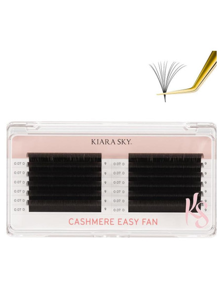 Extensiones de Pestañas Kiara Sky Cashmere Easy Fan 9mm Negro