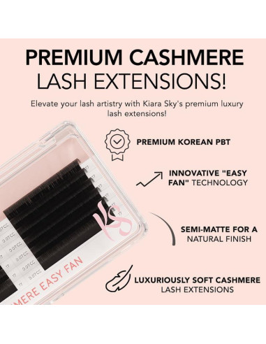 Extensiones de Pestañas Kiara Sky Cashmere Easy Fan 9mm Negro
