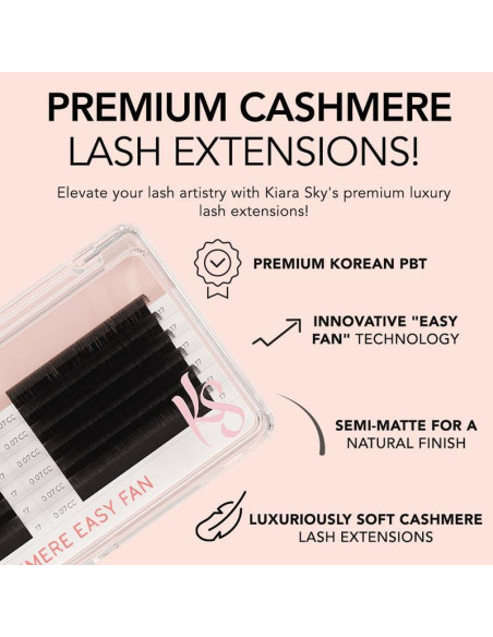 Extensiones de Pestañas Kiara Sky Cashmere Easy Fan 9mm Negro
