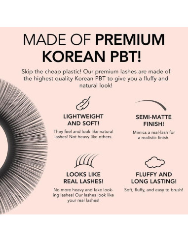 Extensiones de Pestañas Kiara Sky Cashmere Easy Fan 9mm Negro