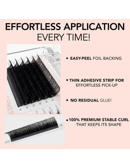 Extensiones de Pestañas Kiara Sky Cashmere Easy Fan 9mm Negro