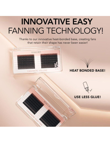 Extensiones de Pestañas Kiara Sky Cashmere Easy Fan 9mm Negro