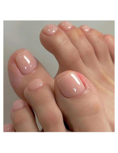 Uñas Postizas para Dedos de los Pies Bellelfin 120pcs Cortas