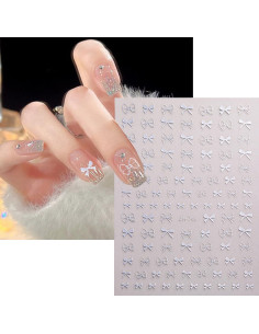 Calcomanías de Uñas Autoadhesivas 3D BSBTBZ - 4 Hojas Lazos 2