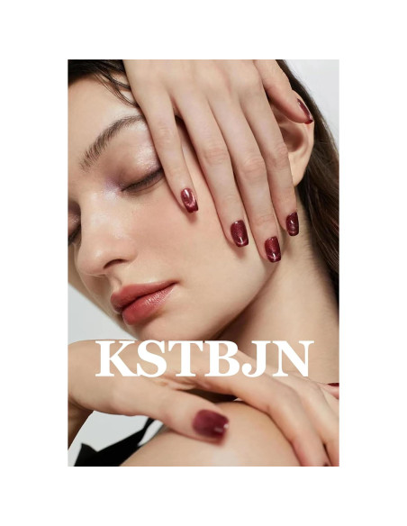 24 Uñas Postizas Almendra KSTBJN Acrílicas Brillantes