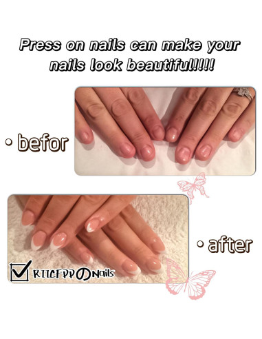 24 Uñas Postizas Almendra RIICFDD Brillo Rosa Completo