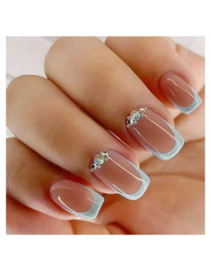 Uñas Postizas Cortas Cuadradas MinFeel Estilo-19 24 Pcs