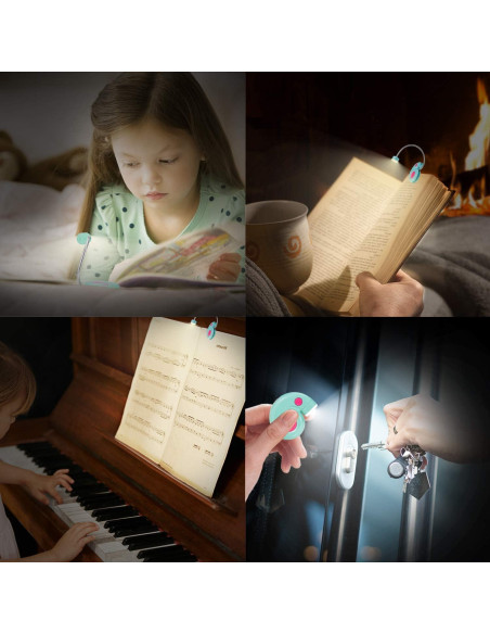 Luz de Libro Recargable HONGUT Azul con 3 Modos de Brillo