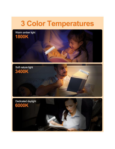 Luz de Lectura Recargable NeonIt T06 LED 3 Colores 5 Brillos