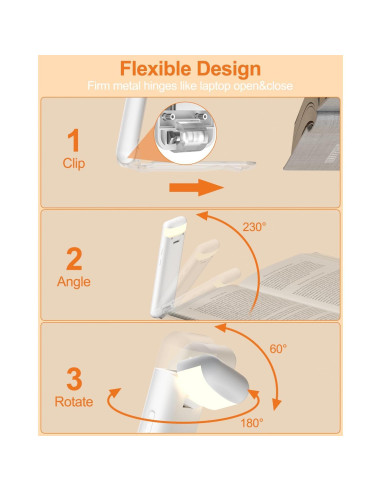 Luz de Lectura Recargable NeonIt T06 LED 3 Colores 5 Brillos